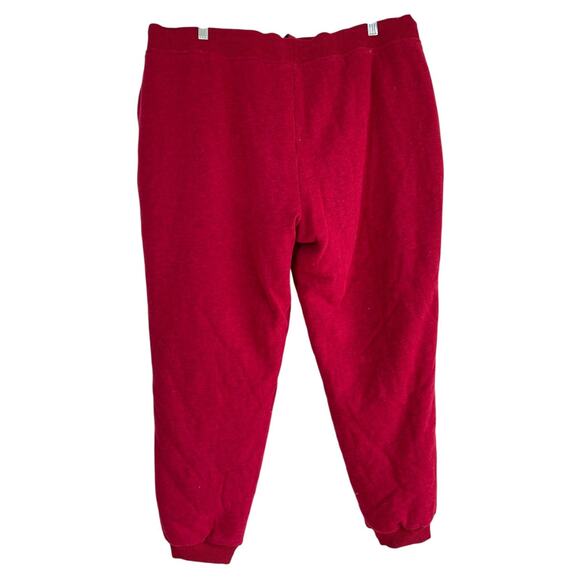L.L. Bean Sherpa Fleece Lined Sweatpants Red Cranberry Heather Size Extra Large - Picture 3 of 9
